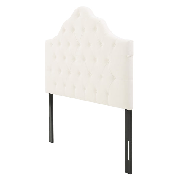 English Elm Christopher Knight Home® - Tufted Cloud-Shaped Upholstered Headboard Queen with Button Detail, Tall Solid Wood Frame & Metal Legs Ivory 59024.00