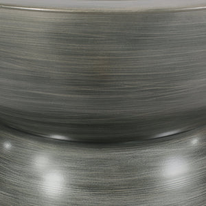 English Elm Christopher Knight Home® - METAL Hourglass Coffee Table with Brushed Antique Brown Finish, Hammered Iron Texture, Durable Edge Trim Antique Silver 72227.00