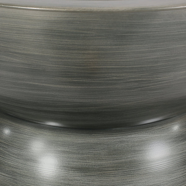 English Elm Christopher Knight Home® - METAL Hourglass Coffee Table with Brushed Antique Brown Finish, Hammered Iron Texture, Durable Edge Trim Antique Silver 72227.00