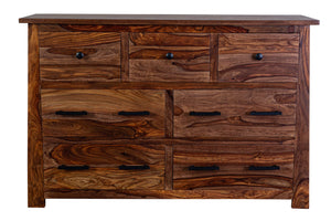 Porter Designs Kalispell Solid Sheesham Wood Dresser - Artisan Craftsmanship With Timeless Appeal Brown Wood 04-196-01-2439