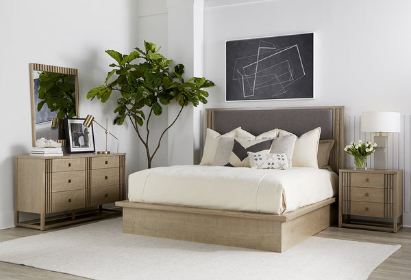 A.R.T. Furniture North Side Dresser - Transitional Elegance In Shale Finish With 6 Drawers, Cedar Lining & Organizers Brown Parrawood Solids,Quarter Figured,Fiddle Ash Veneer,Metal 269130-2556