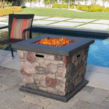 Christopher Knight Home® - Noble House - Carson Outdoor Square Fire Pit, Stone