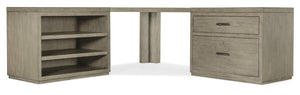 Hooker Furniture Linville Weathered Mink Credenza With Lateral File, Locking Drawer, Adjustable Shelves, Freestanding Design 85.00 L x 85.00W x 30.00H 6150-10936-85
