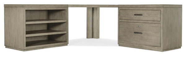 Hooker Furniture Linville Weathered Mink Credenza With Lateral File, Locking Drawer, Adjustable Shelves, Freestanding Design 85.00 L x 85.00W x 30.00H 6150-10936-85