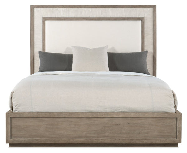 Hooker Furniture Serenity Coastal Cottage California King Upholstered Panel Bed With Two-Tone Malibu Oak Finish And Textured Headboard Pmid Beige 6350-90260-95