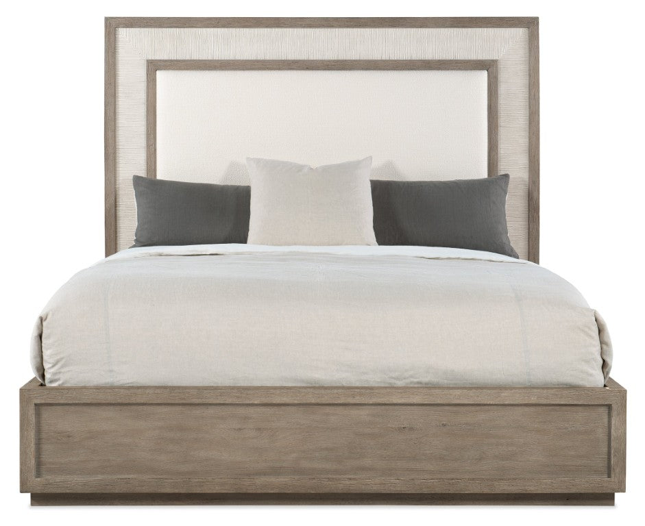 Hooker Furniture Serenity Queen Upholstered Panel Bed With Tall Padded Headboard, Sturdy Frame, Neutral Finish For Cozy Retreat 6350-90250-95