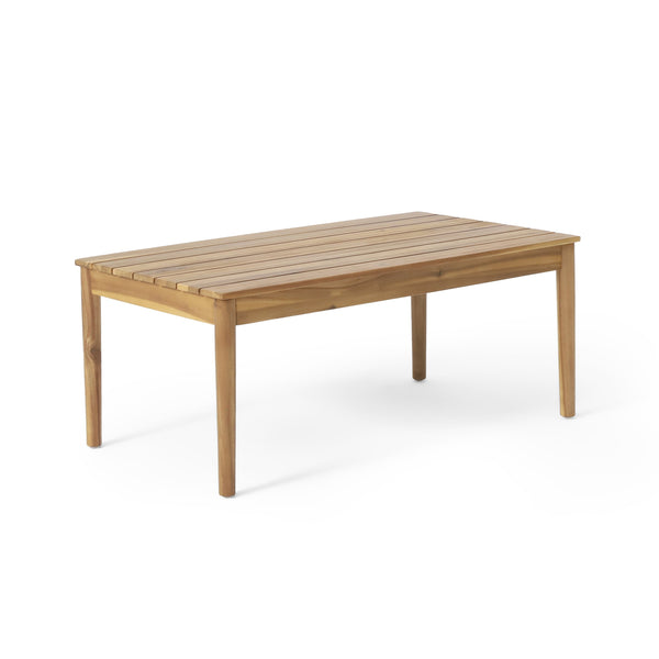 English Elm Christopher Knight Home® - BRYAN Teak Chat Set with Acacia Wood Frame & Wicker Seating — Loveseat, 2 Chairs, Coffee Table 73992.00GRY