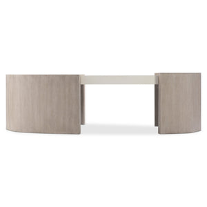 Bernhardt Bernhardt Weston Sculptural Cocktail Table In Light Fossil Top With Tawny Oak Cradling Panels, 57" 527017