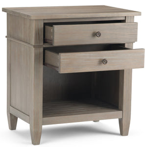 English Elm Carlton Handcrafted Distressed Grey Bedside Table - Vintage Charm With Dual Storage Drawers & Style B136P158140