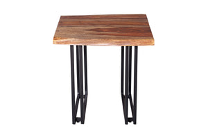 Porter Designs Porter Manzanita Live Edge End Table In Solid Sheesham Wood - Customizable, Heirloom Quality Design Brown Wood 05-196-07-2340w-kit