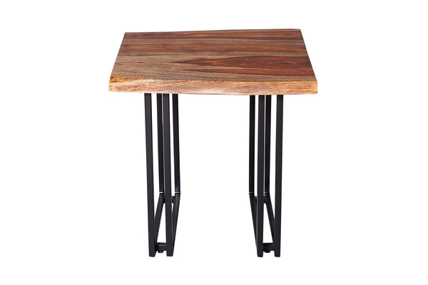Porter Designs Porter Manzanita Live Edge End Table In Solid Sheesham Wood - Customizable, Heirloom Quality Design Brown Wood 05-196-07-2340w-kit