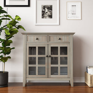 English Elm Acadian Entryway Storage Cabinet - Rustic Distressed Grey With Adjustable Shelves & Versatile Design B136P158294