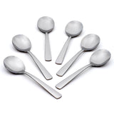 Oneida Aptitude 6-Piece Stainless Steel Soup Spoons Set, Mirror Finish, Dishwasher Safe