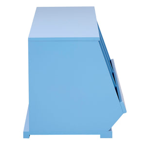 Homelegance By Top-Line Delrico Modular Stacking Storage Bins Blue MDF