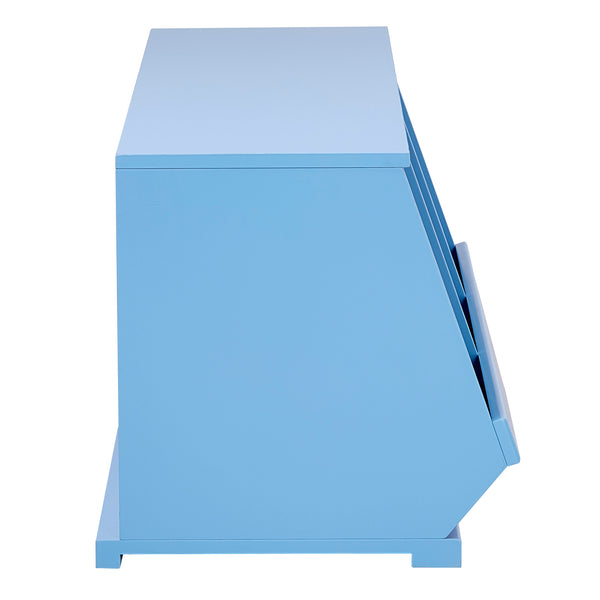 Homelegance By Top-Line Delrico Modular Stacking Storage Bins Blue MDF