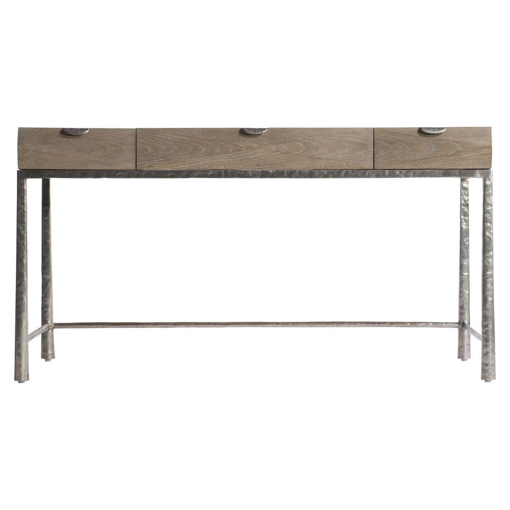 Bernhardt Bernhardt Aventura Desk With White Oak Top, Textured Aluminum Frame, Integrated Power & Drawers D21514