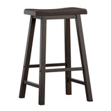 Homelegance By Top-Line Barrett Saddle Seat 29-inch Bar Height Backless Stools (Set of 2) Black Rubberwood