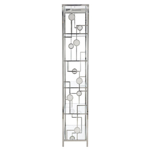 Bernhardt Bernhardt Alba Etagere — Polished Stainless Steel Display With Onyx Accents, Mirrored Glass Shelves (86"H) 305127