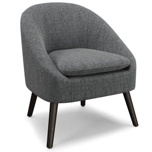 English Elm Redding Mid-Century Accent Chair with Curved Back, Deep Cushion & Solid Rubberwood Legs, Rust Gray B136P159543