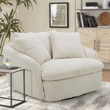 Parker House Parker Living Boomer - Mega Ivory Large Swivel Chair with 2 Toss Pillows Mega Ivory 100% Polyester SBMR#912S-MGIV