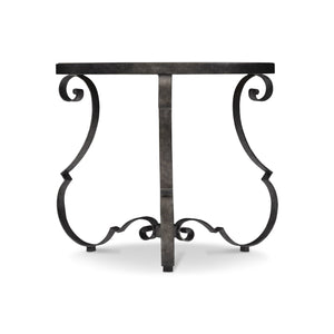 Bernhardt Bernhardt Round Villa Toscana Side Table With Distressed Criollo Pine Top And Textured Carbone Base 302125