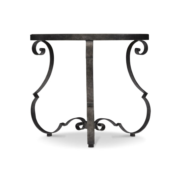 Bernhardt Bernhardt Round Villa Toscana Side Table With Distressed Criollo Pine Top And Textured Carbone Base 302125