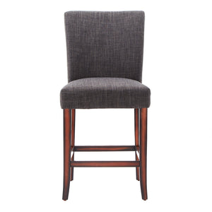 Homelegance By Top-Line Harmonn Classic Upholstered High Back Counter Height Chairs (Set of 2) Dark Grey Wood