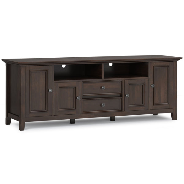 English Elm Amherst 72" Solid Wood Tv Stand In Brunette Brown - Stylish Media Storage With Transitional Design B136P158356