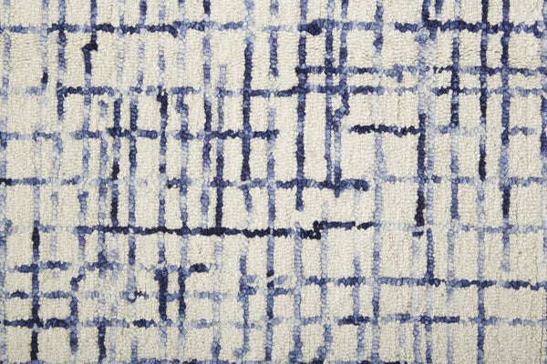 Feizy Rugs Maddox Hand-tufted Wool Abstract Rug In Soft Neutrals And Deep Blues For Contemporary Spaces Ivory,Blue Wool Mdx8630fivynvyg00