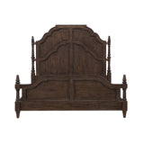 Revival Row King Panel Bed Brown with Chimney Smoke Finish P348-BR-K3 Pulaski Furniture