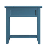 Homelegance By Top-Line Cerie 1-Drawer Side Table with Charging Station Blue Wood