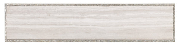 Hooker Furniture Melange Narrow Marble Console Table With Textured Silver Frame, Splayed Legs For Small Spaces 628-85669-00