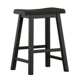 Homelegance By Top-Line Barrett Saddle Seat Counter Height Backless Stools (Set of 2) Black Rubberwood