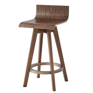 Homelegance By Top-Line Dylan Mid-Century Modern Swivel Wood Stool (Set of 2) Walnut Wood