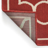 Christopher Knight Home® - Noble House - Thornhill Outdoor 6'7" X 9'2" Trefoil Area Rug, Red and Ivory