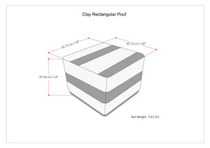 English Elm Clay Square Pouf In Soft Grey Mélange - Hand-Woven Cotton, Versatile Seating & Footrest Solution B136P159271