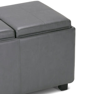 English Elm Avalon Storage Ottoman In Stone Grey - Stylish Multi-Functional Bench With Hidden Storage & Trays B136P158113