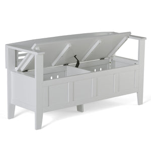 English Elm Adams Entryway Storage Bench - Stylish White Wood Seat With Hidden Storage For Modern Spaces B136P158100