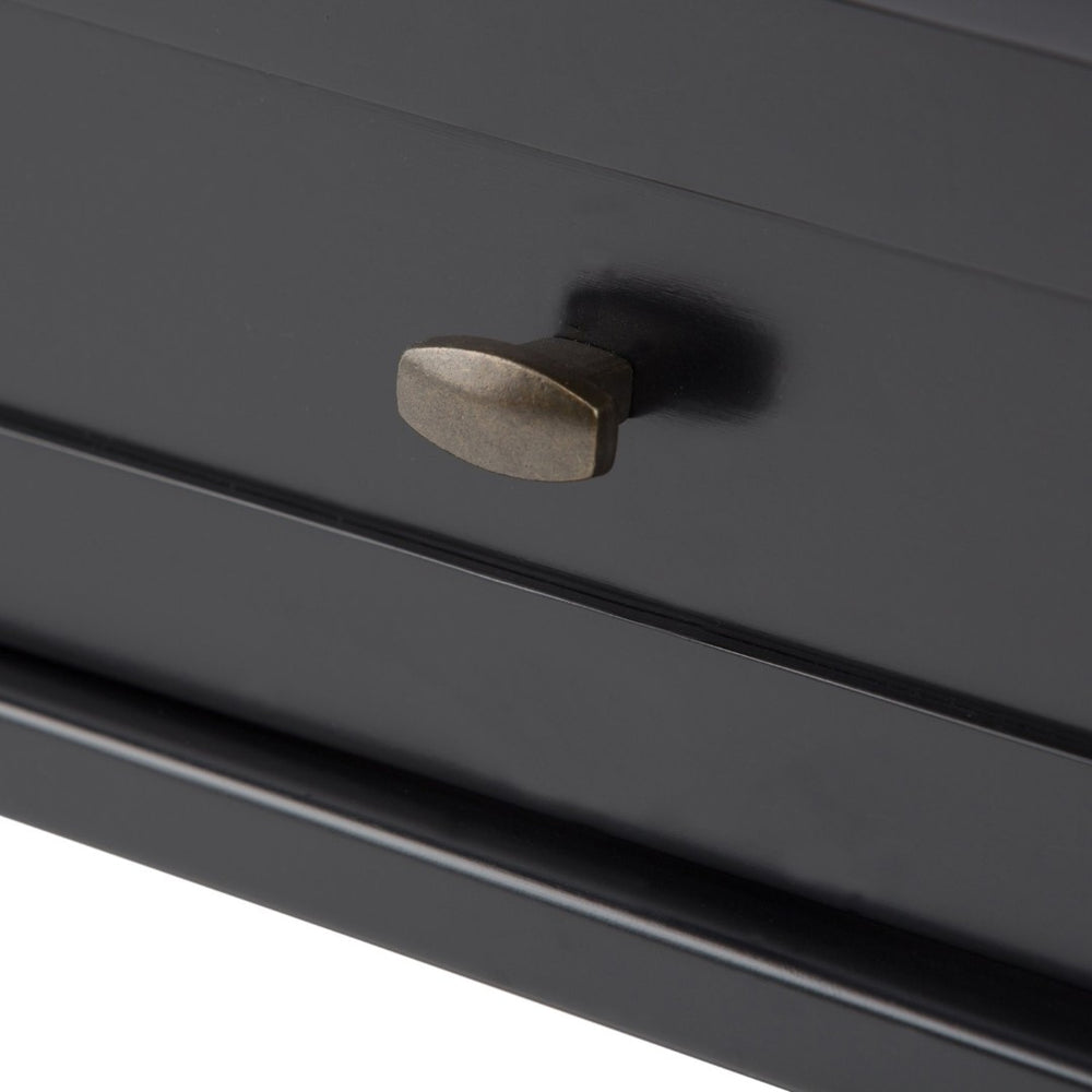 English Elm Warm Shaker Solid Wood 20” Wide End Table In Elegant Black Finish - Stylish Storage & Versatile Design B136P159701-GIGA