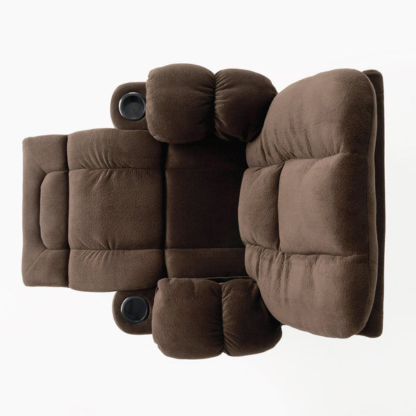 English Elm Christopher Knight Home® - Luxurious Manual Recliner Chair with Skin-Friendly Fabric, Dual Cup Holders, Ergonomic Padded Comfort Chocolate 57578.00CHO