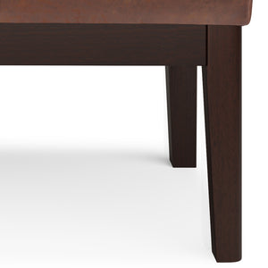 English Elm Carlson Small Ottoman Bench In Distressed Saddle Brown - Stylish Mid-Century Design For Any Room B136P159237