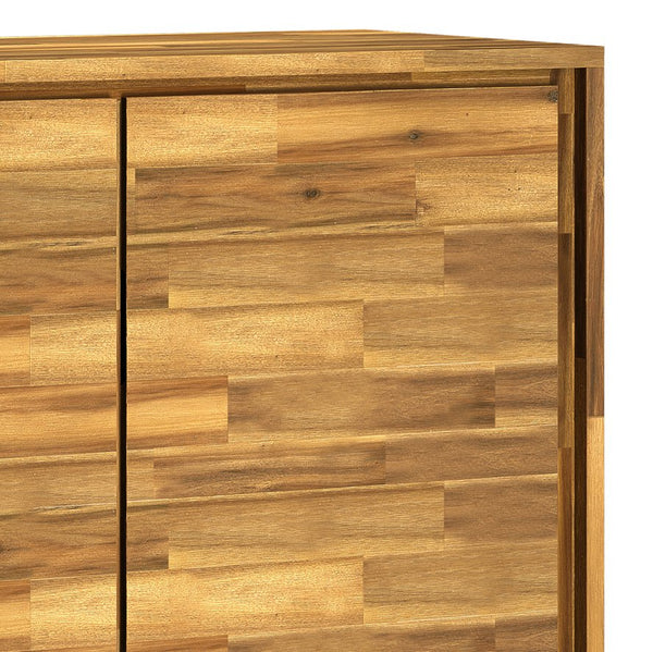 English Elm Lowry - Handcrafted Medium Storage Cabinet In Distressed Golden Wheat With Adjustable Shelves & Metal Accents B136P158856