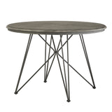 Homelegance By Top-Line Clementine Round Iron and Grey Finish Dining Table Grey Veneer