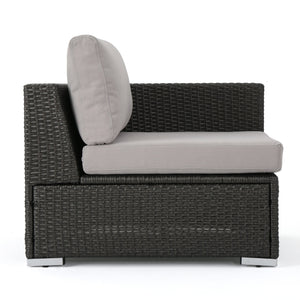 English Elm Christopher Knight Home® - SANTA SANTA ROSA Right Armchair Rattan Frame with Aluminum Accents — Weather-Resistant Stylish Seating Grey+Silver 65058.00ALUGRY