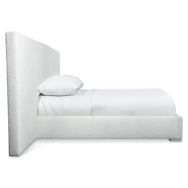 Bernhardt Bernhardt Solaria Fully Upholstered Panel Bed With Dual Headboard Panels And Exposed Ash Feet, Luxe Retro-Modern Appeal Weathered Bone 160"W x 90"D x 58"H K1748