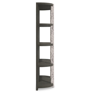 Bernhardt Bernhardt Prado Etagere Rustic Modern 66" W X 86.25" H Porcini Wood Finish With Bright Graphite Accents 324812B
