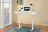 Boca Power Lift L Shape Desk with File and Bookcase Cottage White BOC-5PC-LIFT-LDESK-F-BK Parker House