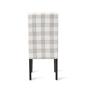 English Elm Christopher Knight Home® - DINING Chair with Plush Fabric Upholstery, Rubberwood Legs, Contemporary Minimalist Comfort and Style Grey Plaid 60162.00GRYPLD