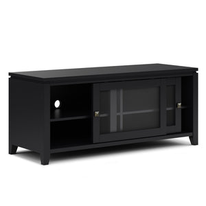 English Elm Cosmopolitan Tv Media Stand – Sleek Black Wood Design For 55" Tvs With Ample Storage & Cable Management B136P158570