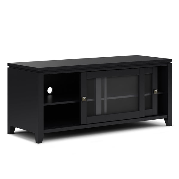 English Elm Cosmopolitan Tv Media Stand – Sleek Black Wood Design For 55" Tvs With Ample Storage & Cable Management B136P158570